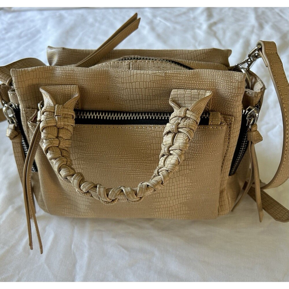 Tan Satchel with Braided Handles
